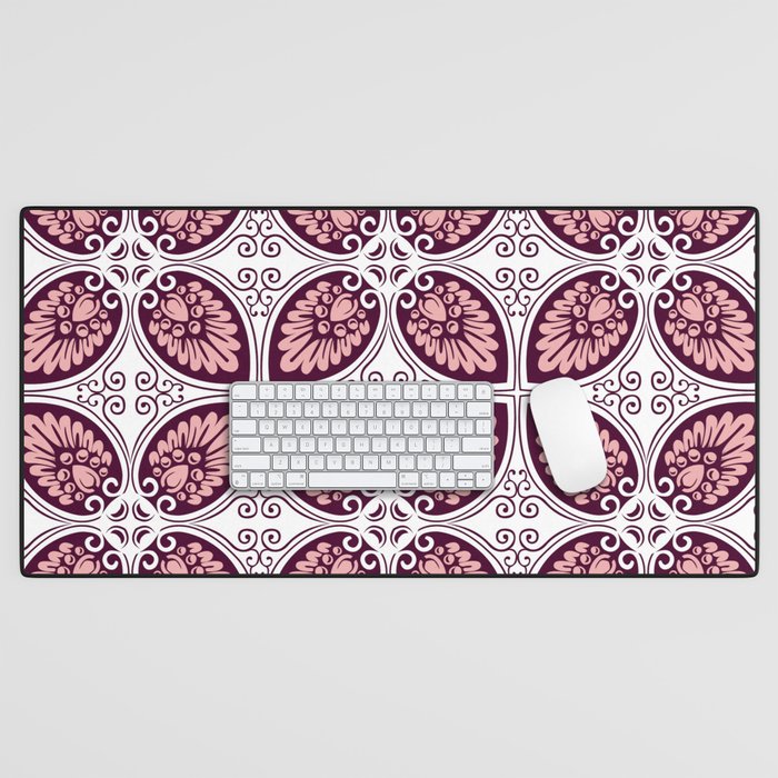 Angels - Art Deco Geometry Pastel Berry Desk Mat