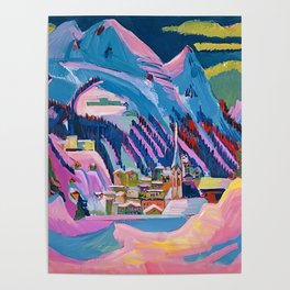 Davos, Swiss Alps in Winter Mountain Landscape by Ernst Ludwig Kirchner Poster