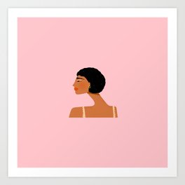 Black Woman Side Profile Art Print