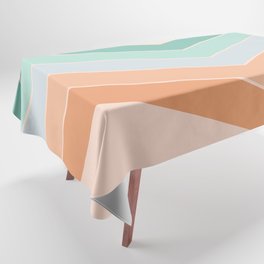 V - Mint Minimalistic Colorful Retro Stripe Art Pattern Tablecloth