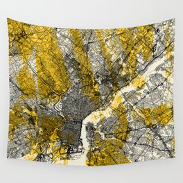 Philadelphia USA - City Map - Authentic Map Drawing Wall Tapestry