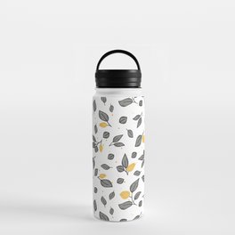 Yellow and grey tulips pattern Water Bottle