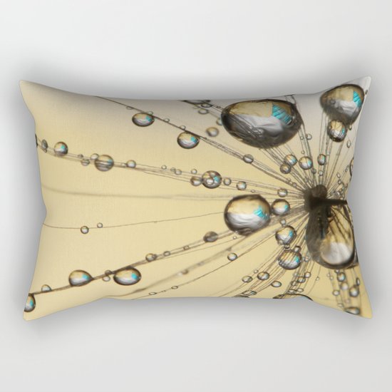 Single Dandy Seed Web Drops Rectangular Pillow