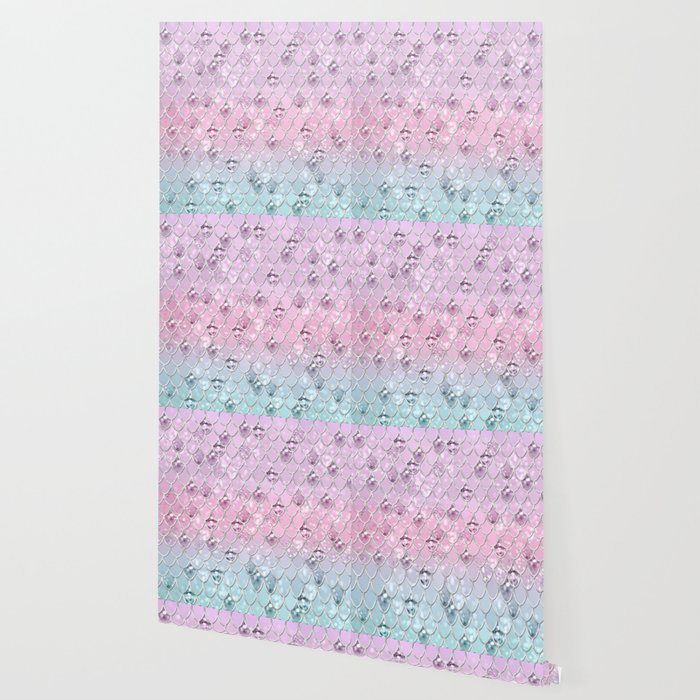 Mermaid Princess Glitter Scales 1 Shiny Pastel Decor Art