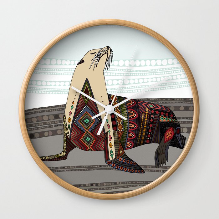 sea lion mono Wall Clock