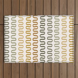 Abstract Shapes 229 in Tropical Sage Gold Earthy (Snake Pattern Abstraction) Outdoor Rug
