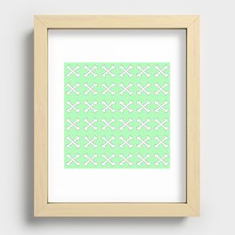 Green Crossbones Pattern Recessed Framed Print