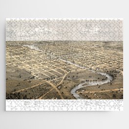 Watertown-Wisconsin-1867 pictorial vintage map Jigsaw Puzzle