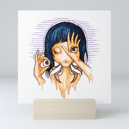 Girl with eye Mini Art Print