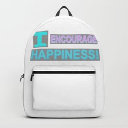 Cute Expression Artwork Design "Encourage Happiness". Buy Now Backpack
