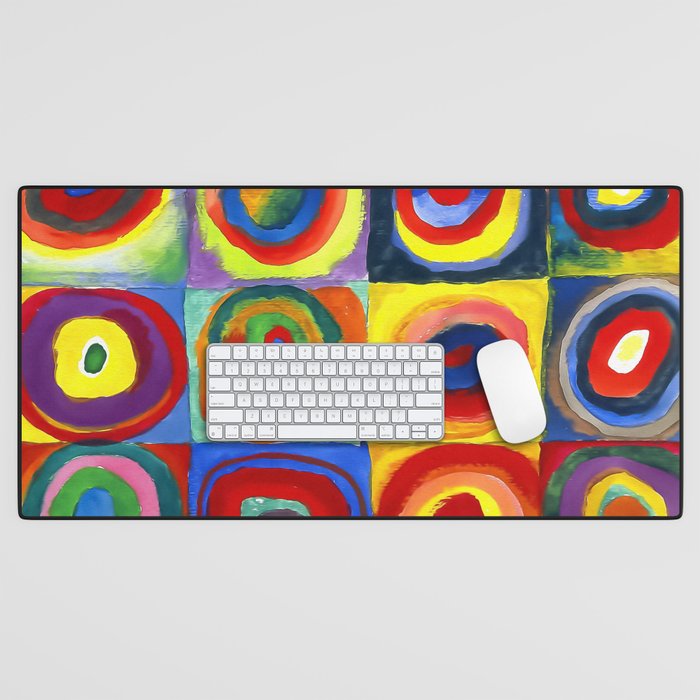 Kandinsky, Farbstudie - Quadrate und konzentrische Ringe, Color Study. Squares with Concentric Circles 1913 Desk Mat