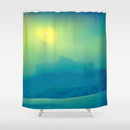 Misty Sunny Beach Shower Curtain