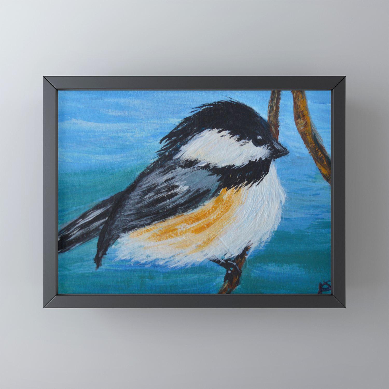 Chickadee Bird Painting Bird Art Kitchen Laundry Room Wall Art