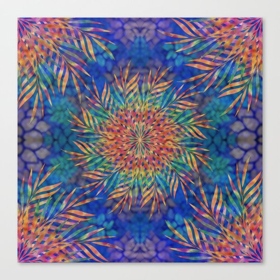 Palm Leaves Mandala Canvas Print