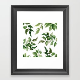 Green Tropical Pattern Framed Art Print