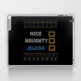Funny Nice Naughty Jewish Menorah Hanukkah Laptop Skin