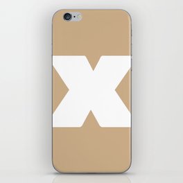 x (White & Tan Letter) iPhone Skin