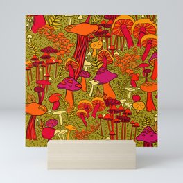 Mushrooms in the Forest Mini Art Print