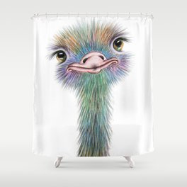 Ostrich colorful bird Shower Curtain