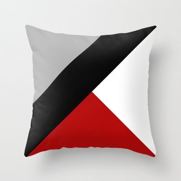 Black diagonal stripe with triangles Throw Pillow