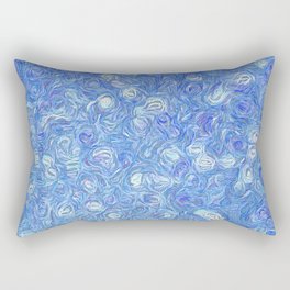 Whirlygig - pretty blue abstract pattern; digital painting Rectangular Pillow