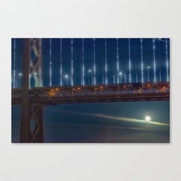 Bay Bridge at Moonrise Canvas Print