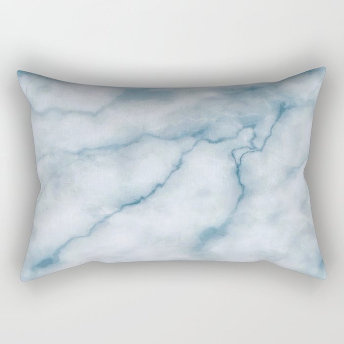 Light blue marble texture Rectangular Pillow