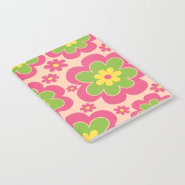 Colorful Retro Flower Pattern 596 Notebook