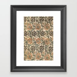 Distressed Antique Italian Floral Silk Framed Art Print