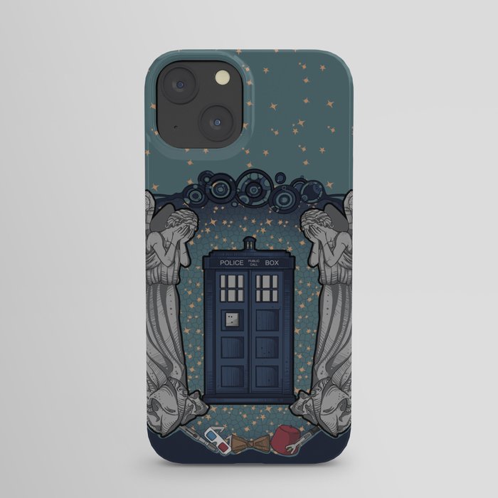 Art Nouveau Weeping Angels and the TARDIS iPhone Case