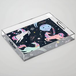 Magical Cosmic Unicorns Acrylic Tray