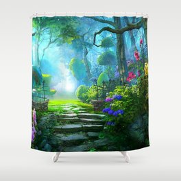 Fascinating Gorgeous Idyllic Dreamy Magic Garden UHD Shower Curtain