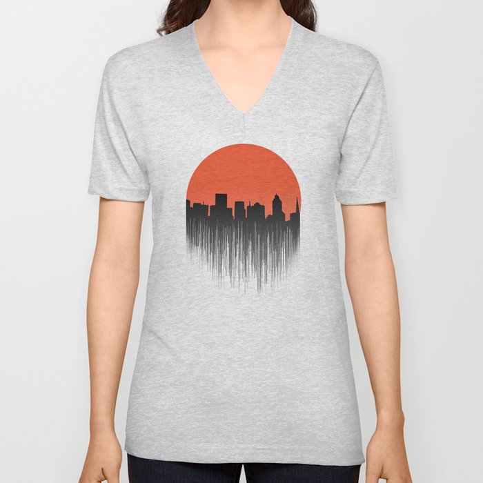 sunset city V Neck T Shirt