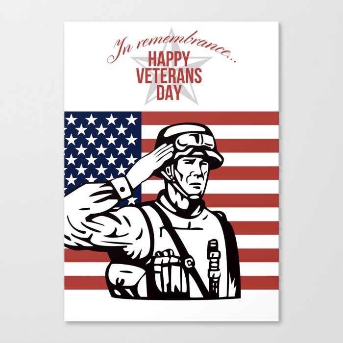 American Veterans Day Greeting Card Canvas Print