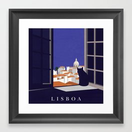 Lisbon, Portugal Framed Art Print | Graphic, Cats, Lisbon, Landscape, Travel, Cat, Picture, City, Tourism, Graphicdesign 