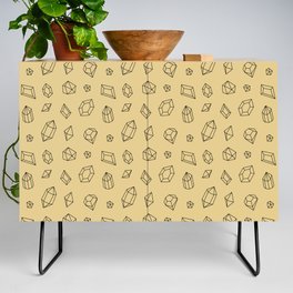 Tan and Black Gems Pattern Credenza