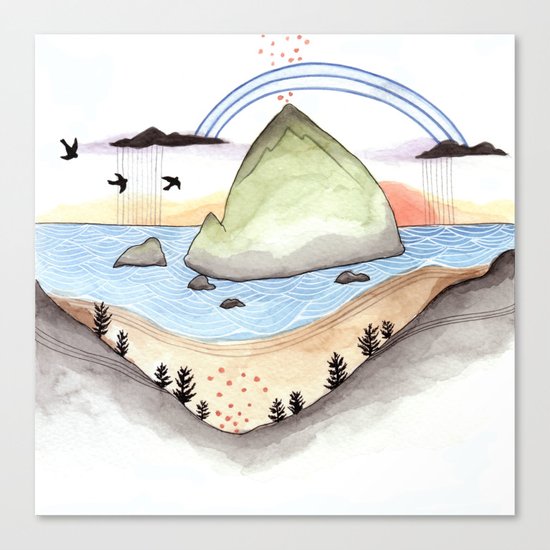 Haystack Rock Canvas Print