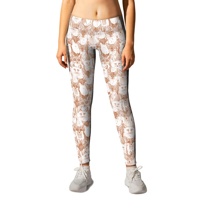 just foxes rust soft white Leggings