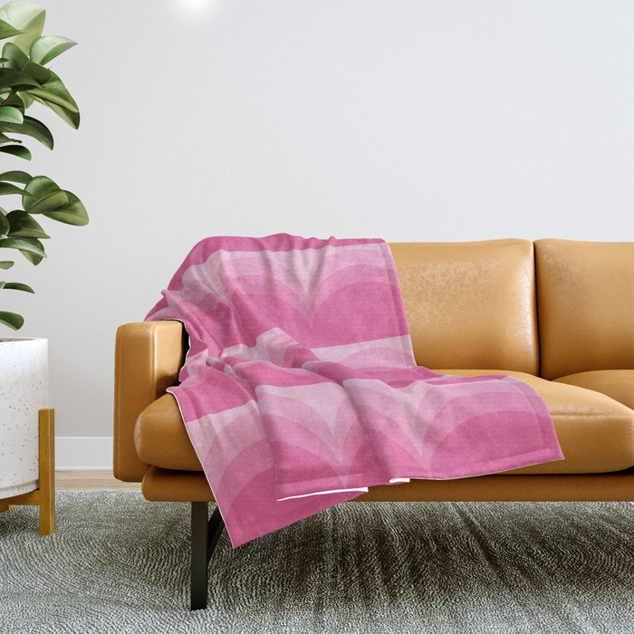 Four Shades of Pink Curved Throw Blanket