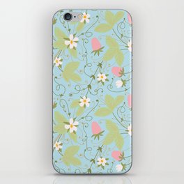 Strawberry Patch Pink and Blue iPhone Skin