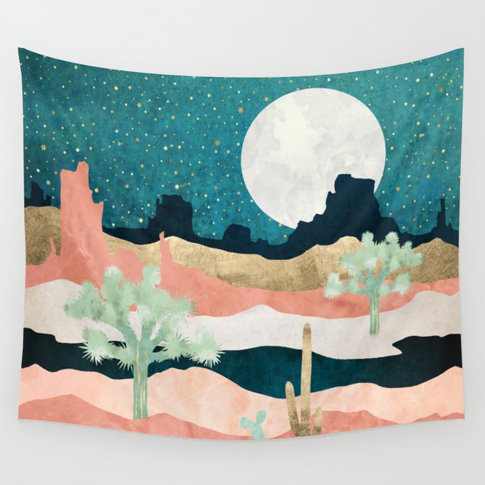 Desert Moon Vista Wall Tapestry