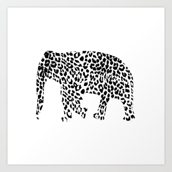 Elephant with leopard pattern Art Print