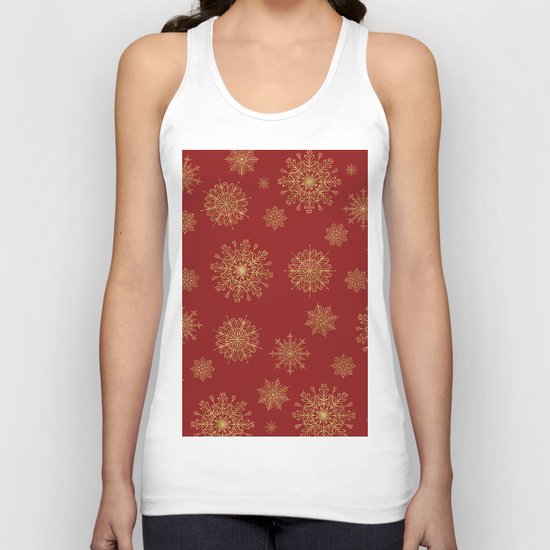 Assorted Golden Snowflakes Unisex Tank Top