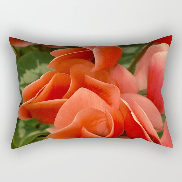 A cyclamen flourishes in autumn - photo illustration artwork Rectangular Pillow