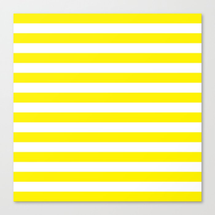 Horizontal Yellow Stripes Canvas Print by CoolFunAwesomeTime