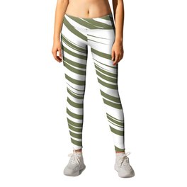Green stripes background Leggings