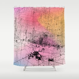 McAllen, USA. Colorful City Map  Shower Curtain