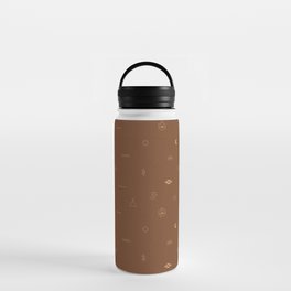 Southwestern Symbolic Pattern in Rust & Tan Water Bottle