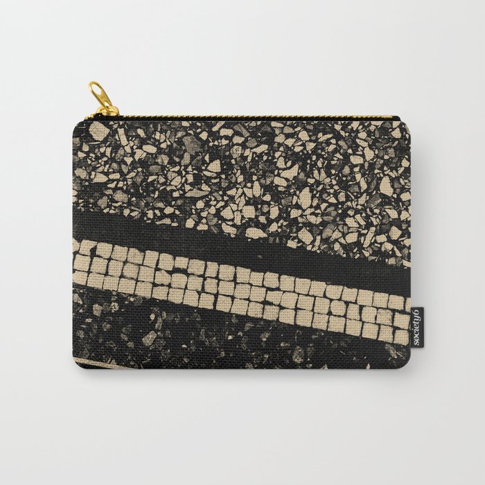 Terrazzo Pattern Black & Gold Sepia #1 #texture #decor #art #society6 Carry-All Pouch