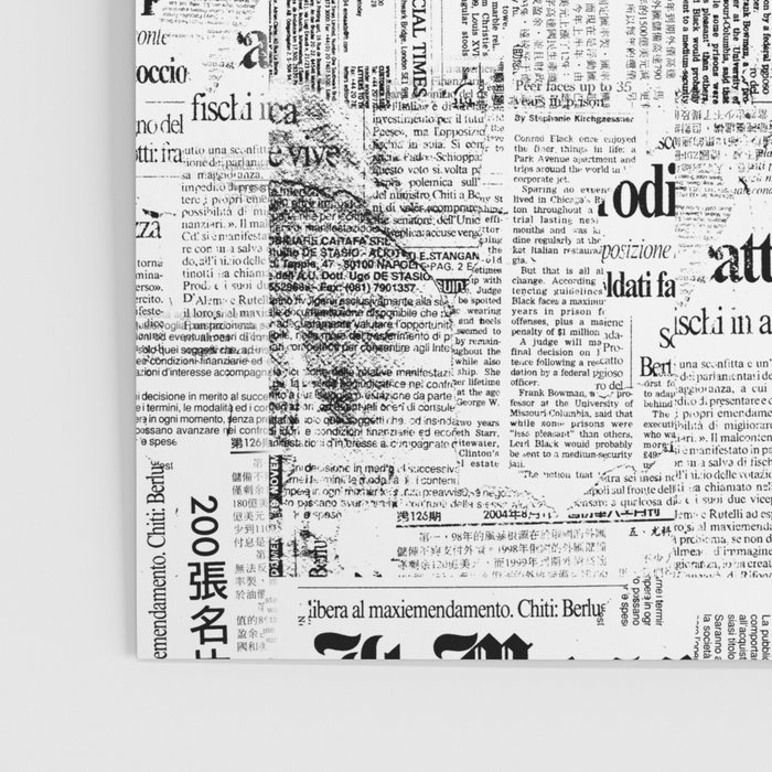 Black And White Collage Of Grunge Newspaper Fragments